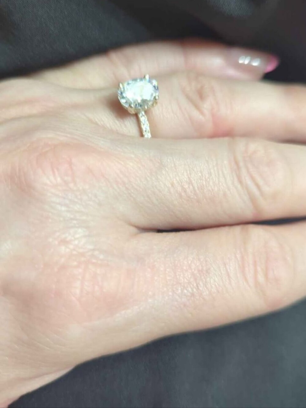 White Solitaire Halo Ring - Women Jewelry